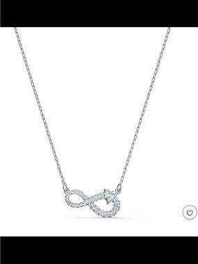Swarovski Infinity Necklace - White - Rhodium Plated like new #1658